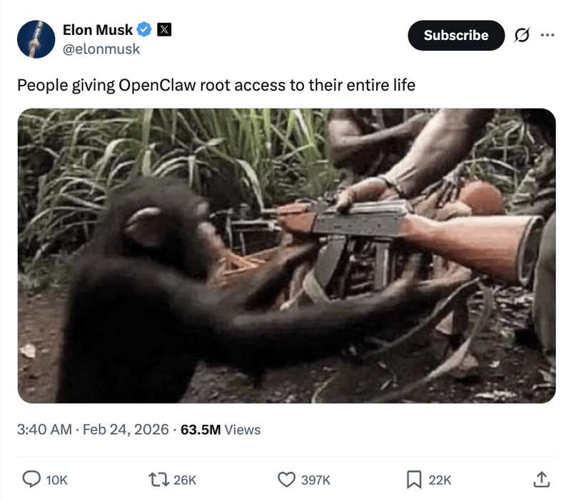 凌晨断电自救!Meta安全高管惨遭OpenClaw清空邮件,马斯克毒舌嘲讽:猴子拿步枪 新闻