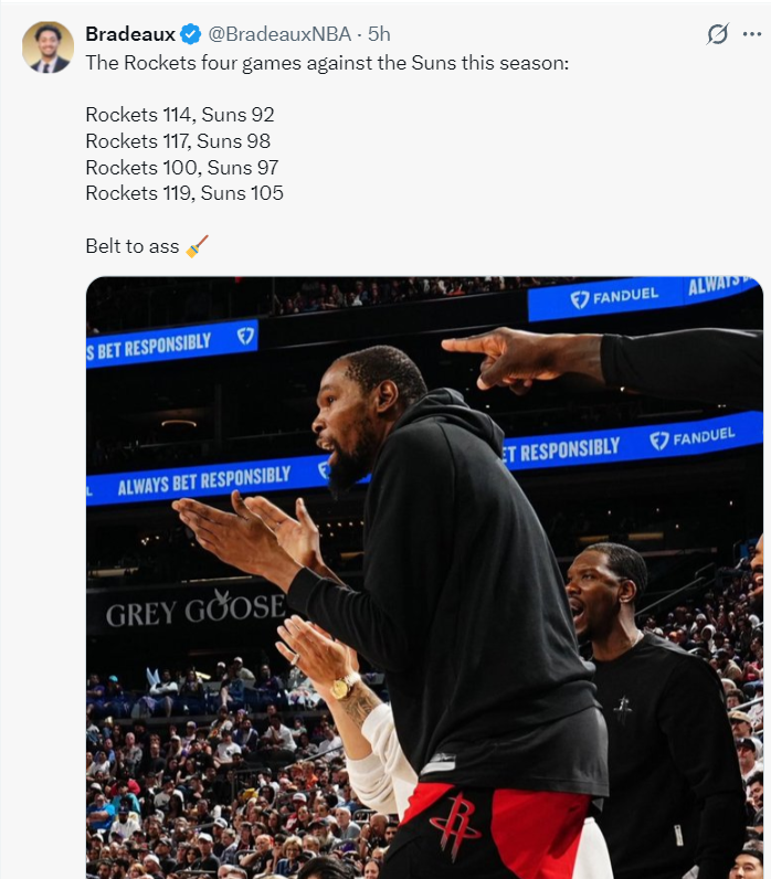  火箭七连胜背后：杜兰特的战略价值与防守体系的化学反应 体育新闻