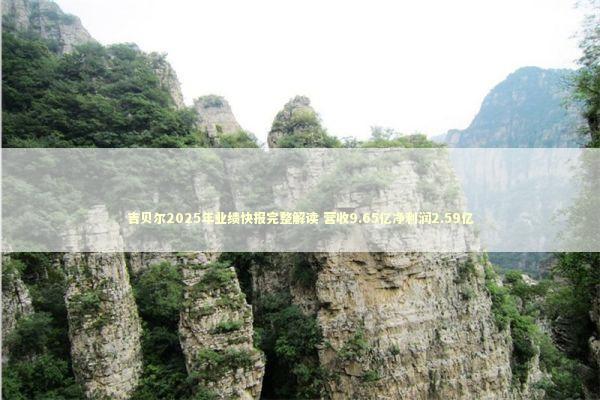 吉贝尔2025年业绩快报完整解读 营收9.65亿净利润2.59亿 新闻