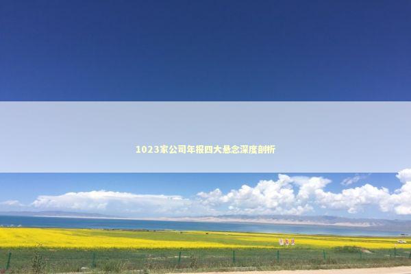 1023家公司年报四大悬念深度剖析 新闻