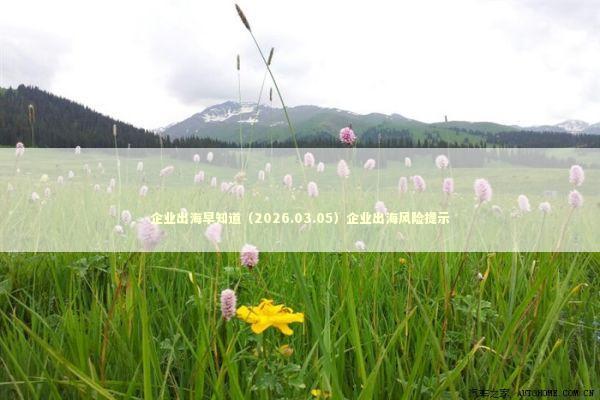 企业出海早知道（2026.03.05）企业出海风险提示