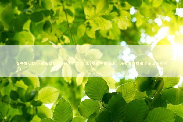 女子新买LV羽绒服穿3小时掉色？店员：LV衣服不能沾水，汗液浸到衣服上面出现褪色_3 新闻