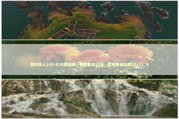 凯尔特人108-81大胜雄鹿,普里查德25分,字母哥复出取19+11_4 凯尔特人108-81大胜雄鹿,普里查德25分,字母哥复出取19+11_4 新闻